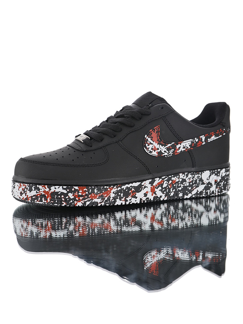 nike air force 1 - Negro Blanco Rojo