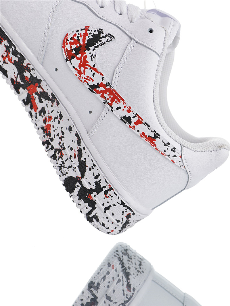 nike air force 1 - Blanco Negro Rojo