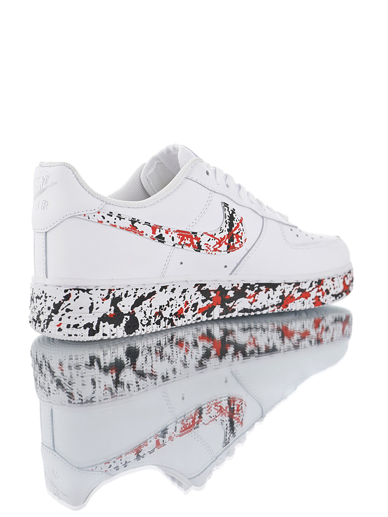 nike air force 1 - Blanco Negro Rojo