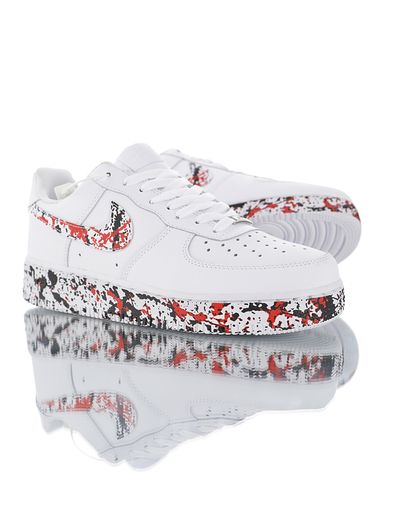 nike air force 1 - Blanco Negro Rojo
