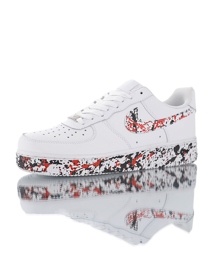 nike air force 1 - Blanco Negro Rojo