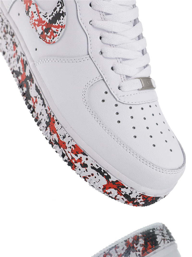 nike air force 1 - Blanco Negro Rojo