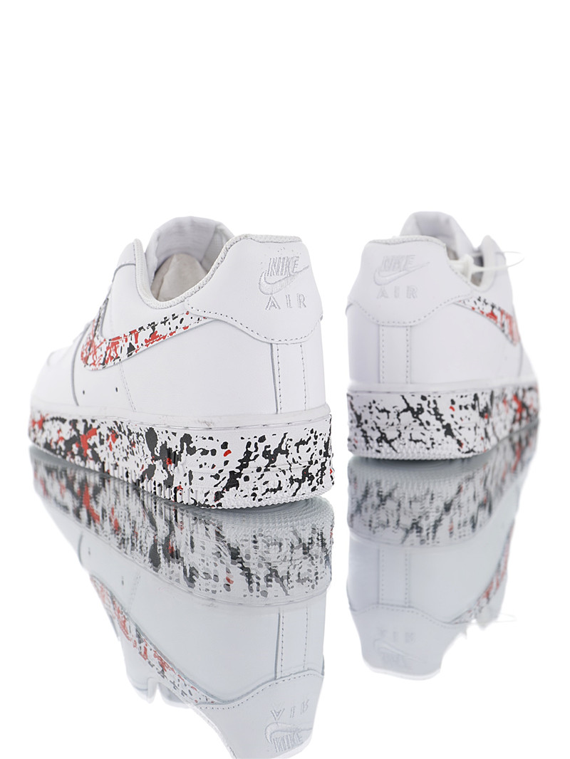 nike air force 1 - Blanco Negro Rojo