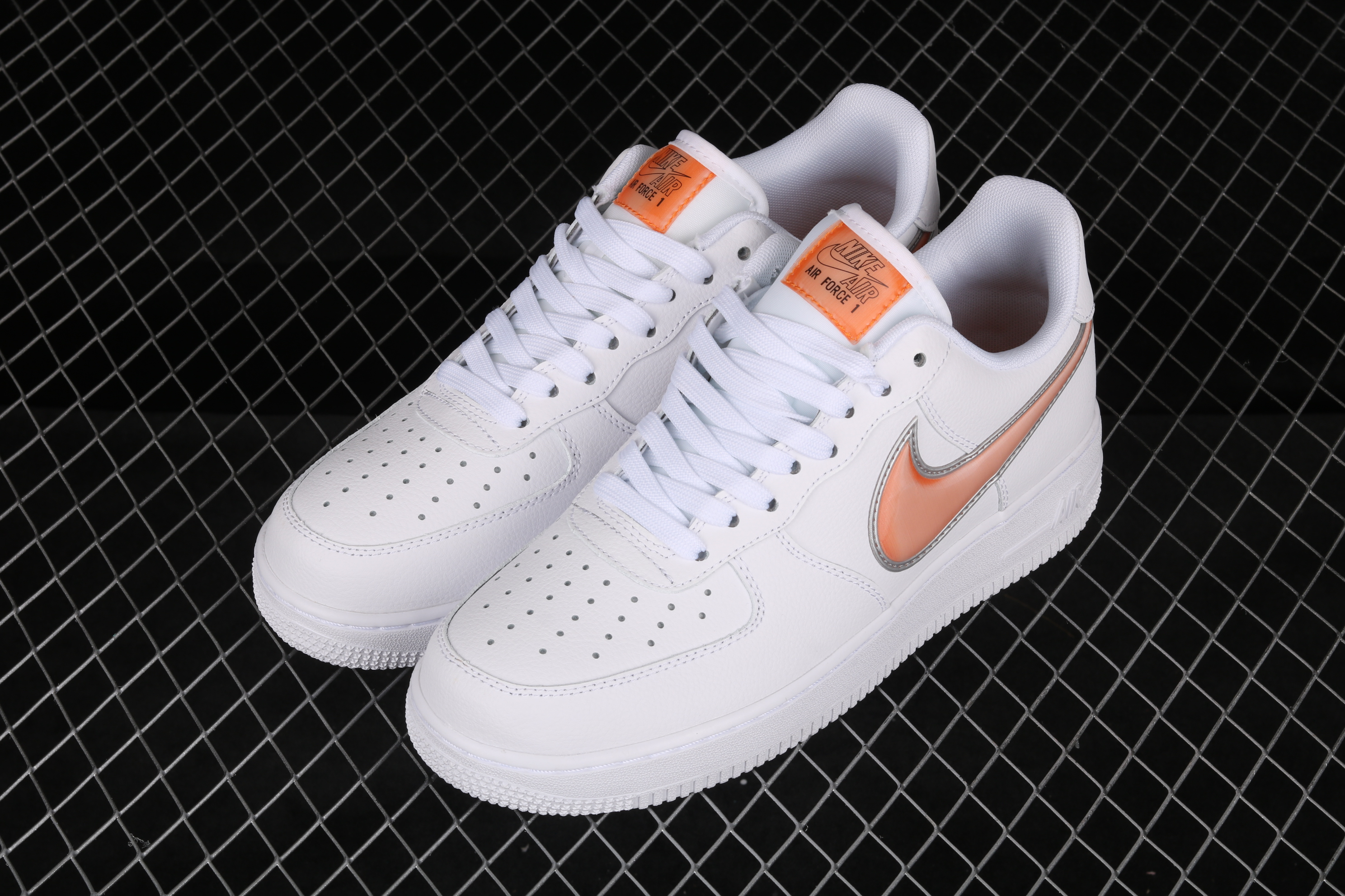 nike air force 1 - Blanco Naranjo
