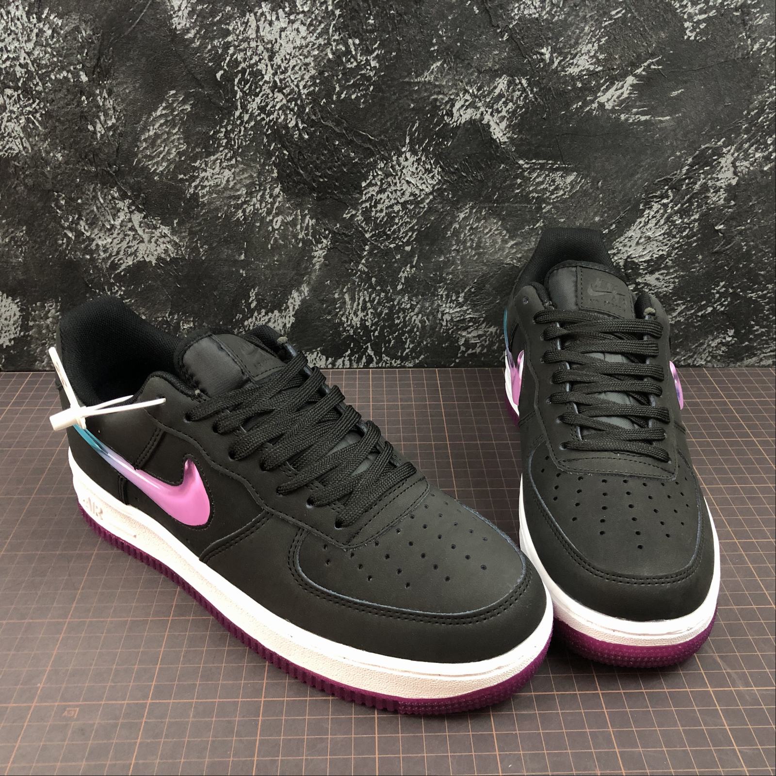 nike air force 1 - Negro Rosado