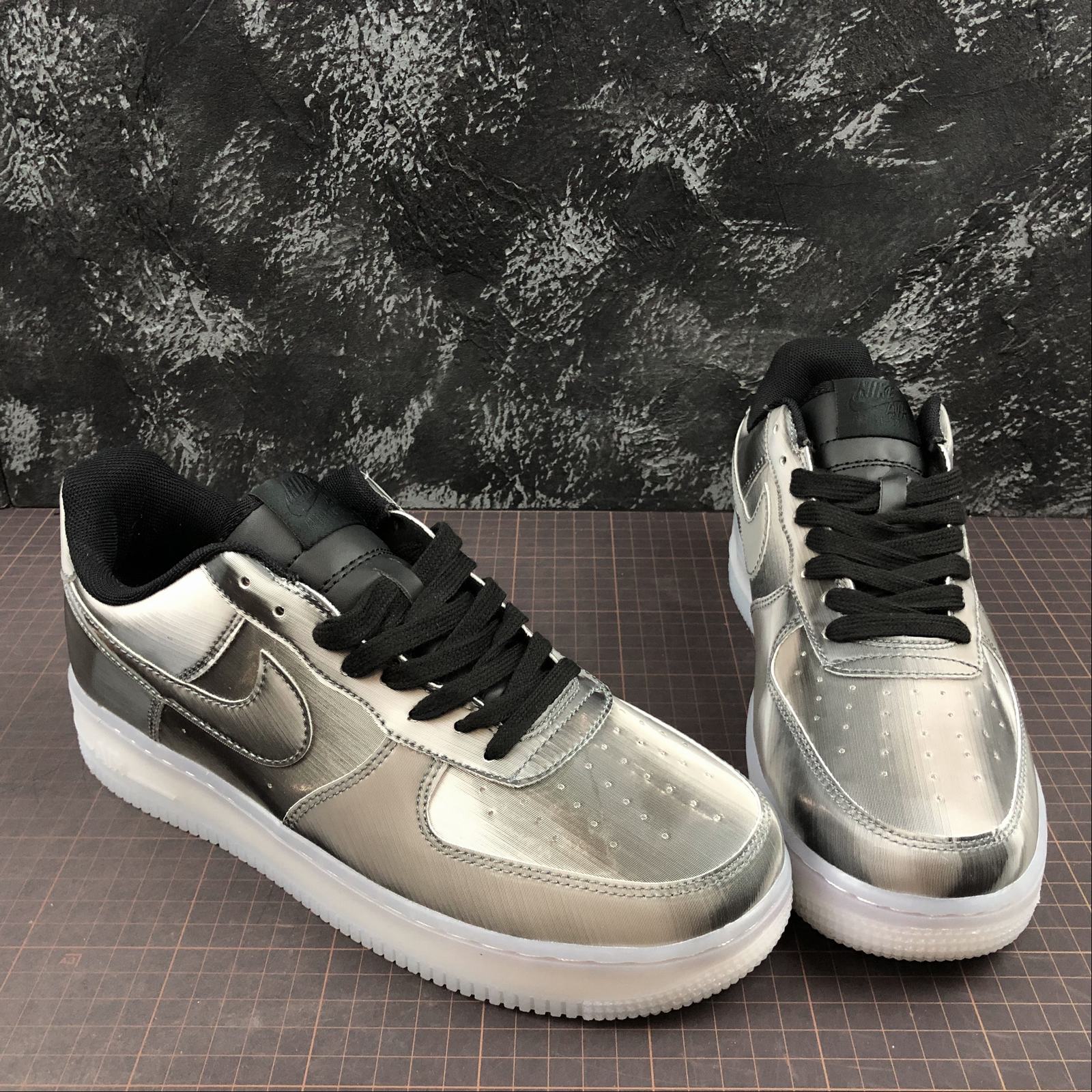 nike air force 1 - Blanco Plateado Negro
