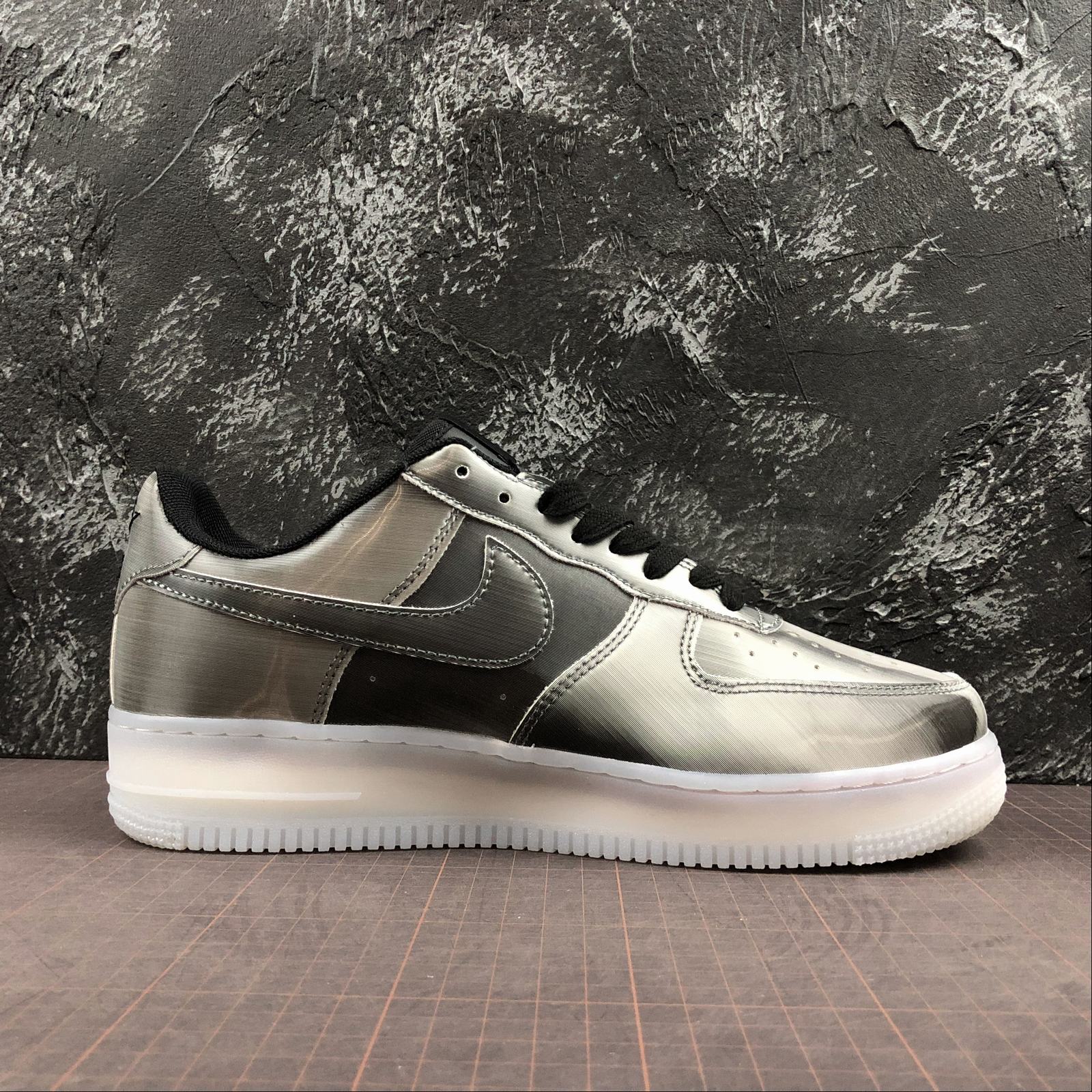 nike air force 1 - Blanco Plateado Negro