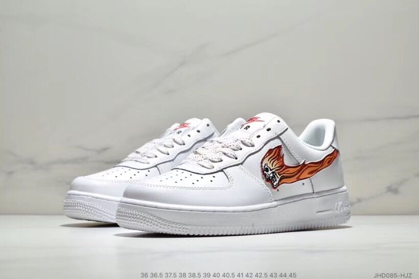 nike air force 1 - Blanco Naranjo
