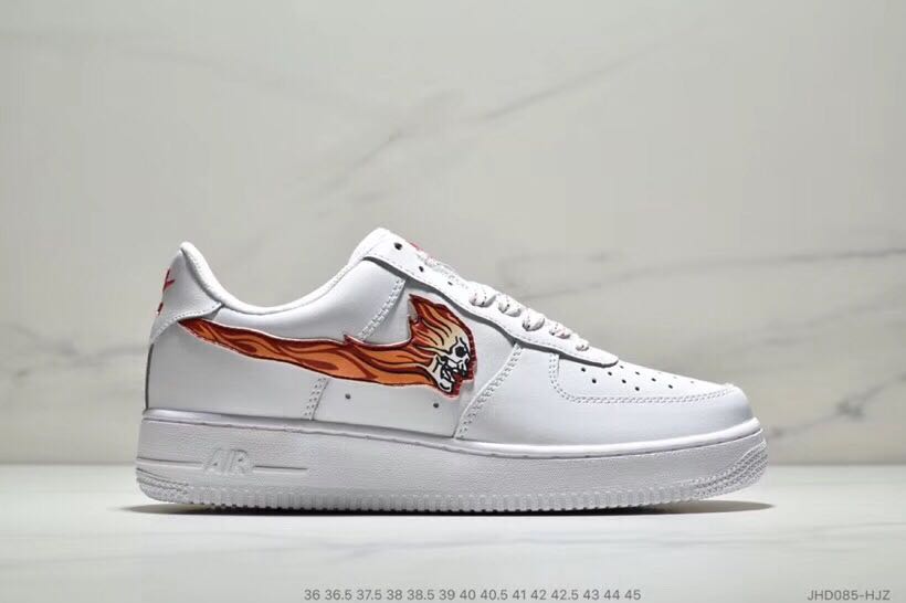 nike air force 1 - Blanco Naranjo