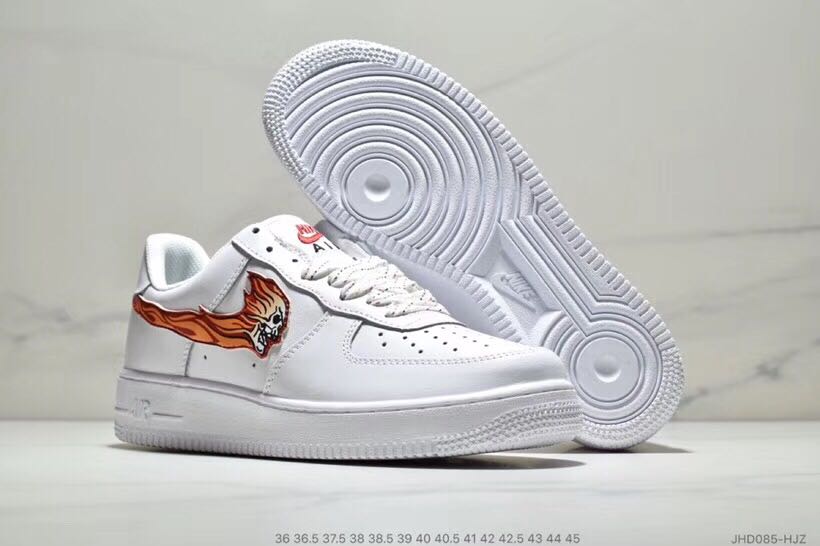 nike air force 1 - Blanco Naranjo