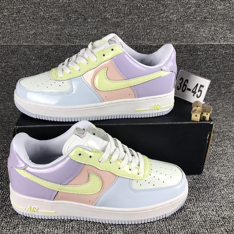 nike air force 1 - Blanco Morado Celeste Durazno Verde