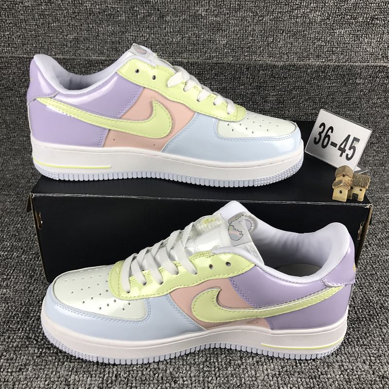 nike air force 1 - Blanco Morado Celeste Durazno Verde