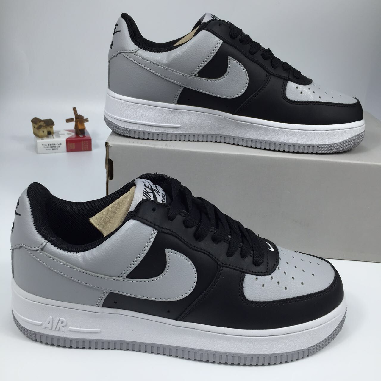 nike air force 1 - Gris Negro