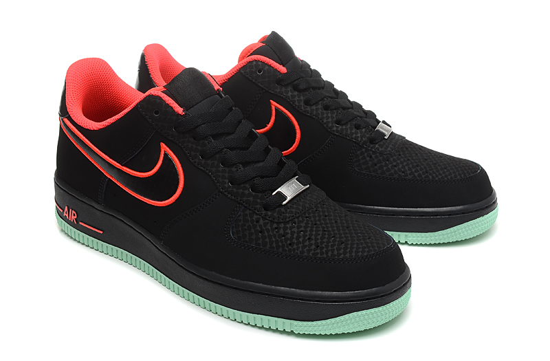 nike air force 1 - Negro Naranjo
