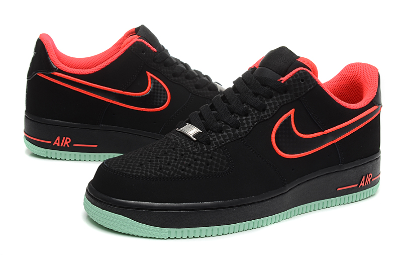 nike air force 1 - Negro Naranjo
