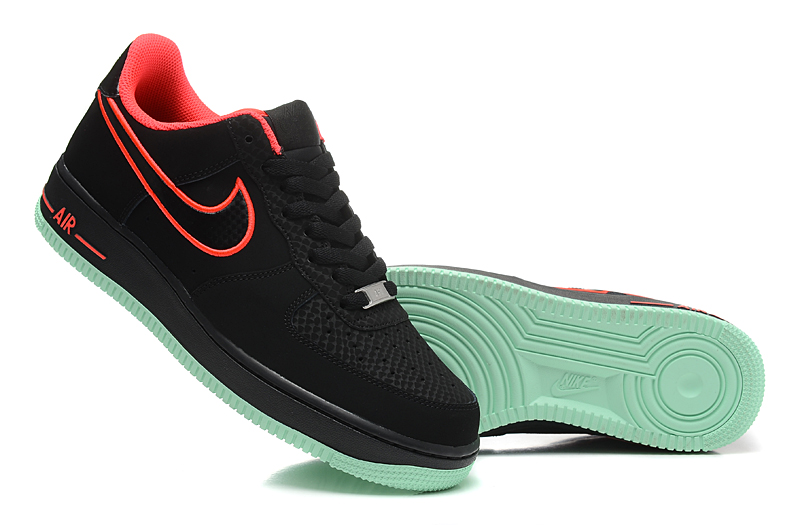 nike air force 1 - Negro Naranjo