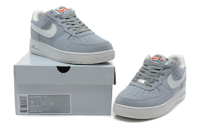 nike air force 1 - Gris Blanco