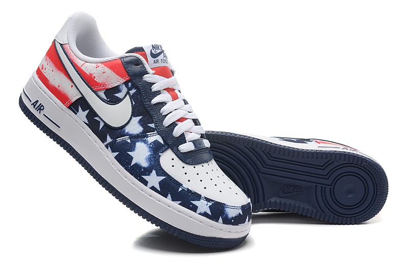 nike air force 1 - Blanco Rojo Azul