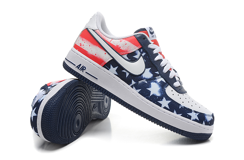 nike air force 1 - Blanco Rojo Azul