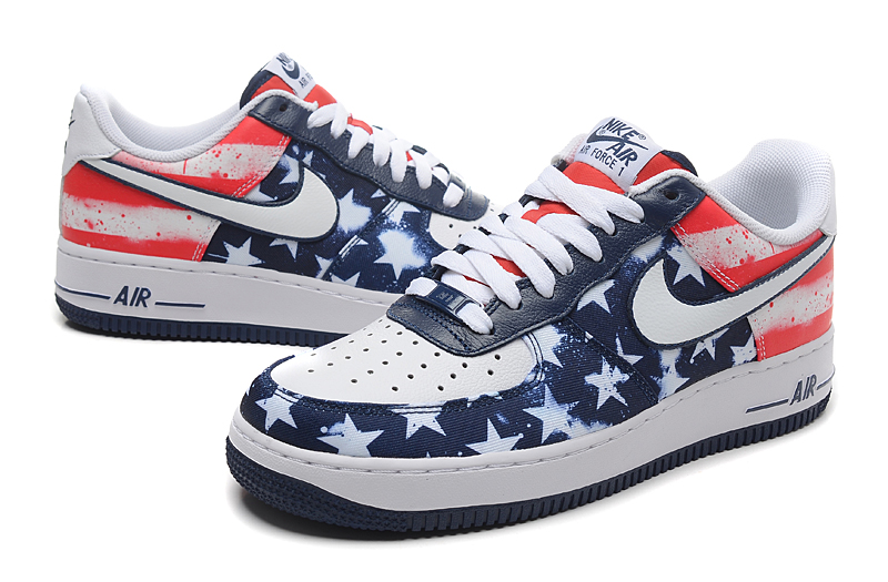 nike air force 1 - Blanco Rojo Azul