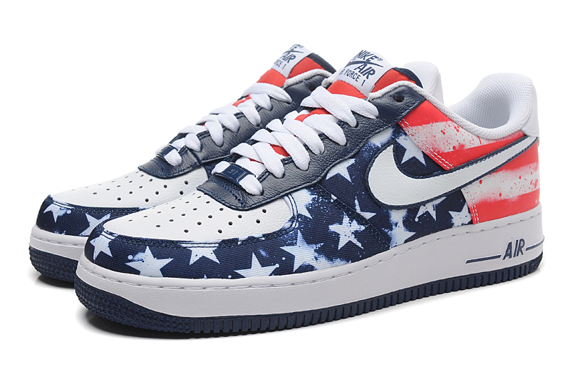 nike air force 1 - Blanco Rojo Azul
