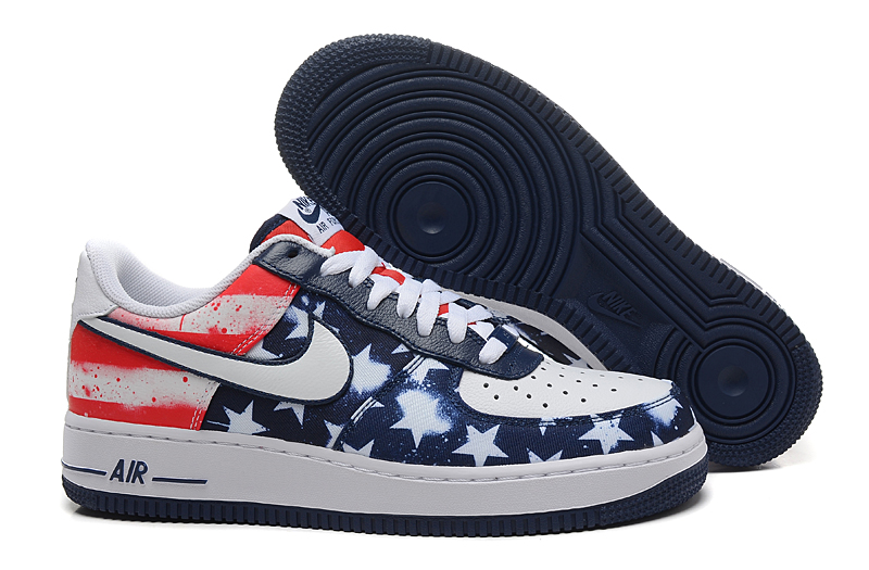 nike air force 1 - Blanco Rojo Azul