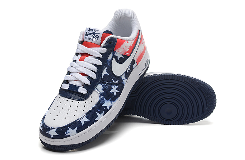 nike air force 1 - Blanco Rojo Azul