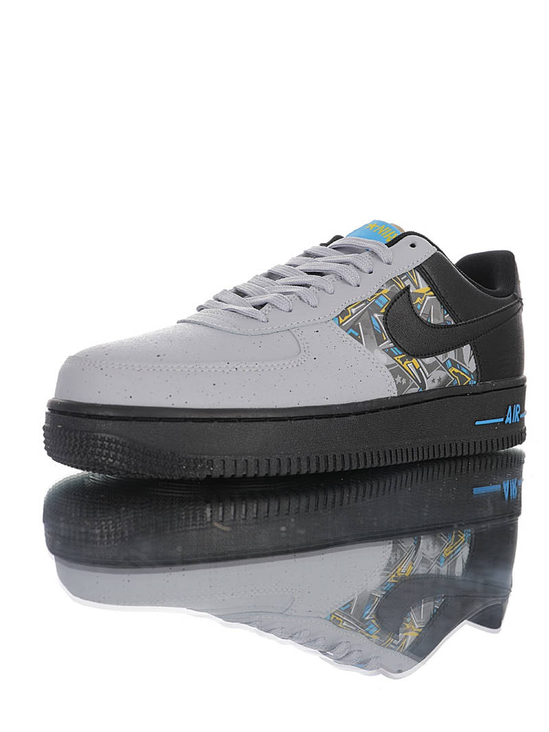 nike air force 1 - Negro Gris Celeste Amarillo