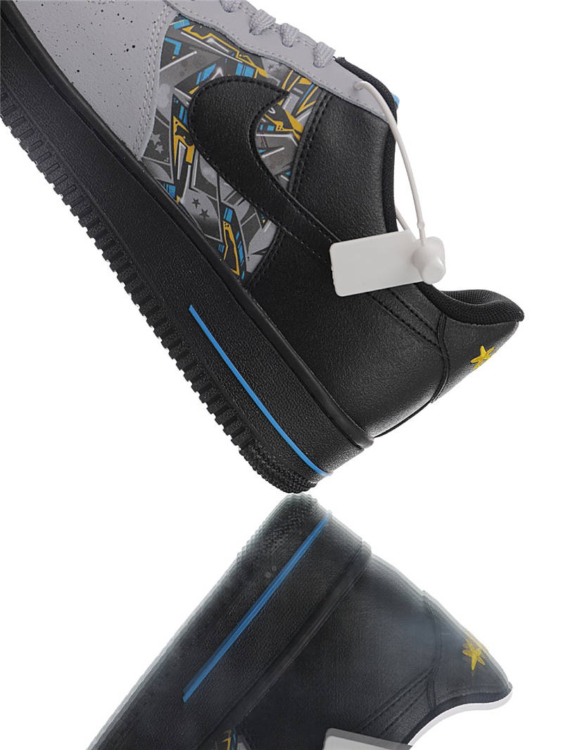 nike air force 1 - Negro Gris Celeste Amarillo