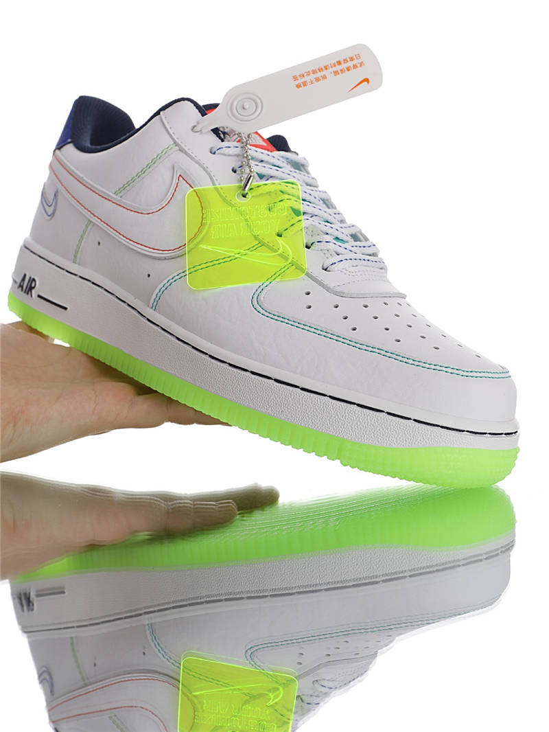 nike air force 1 - Blanco Azul Rojo