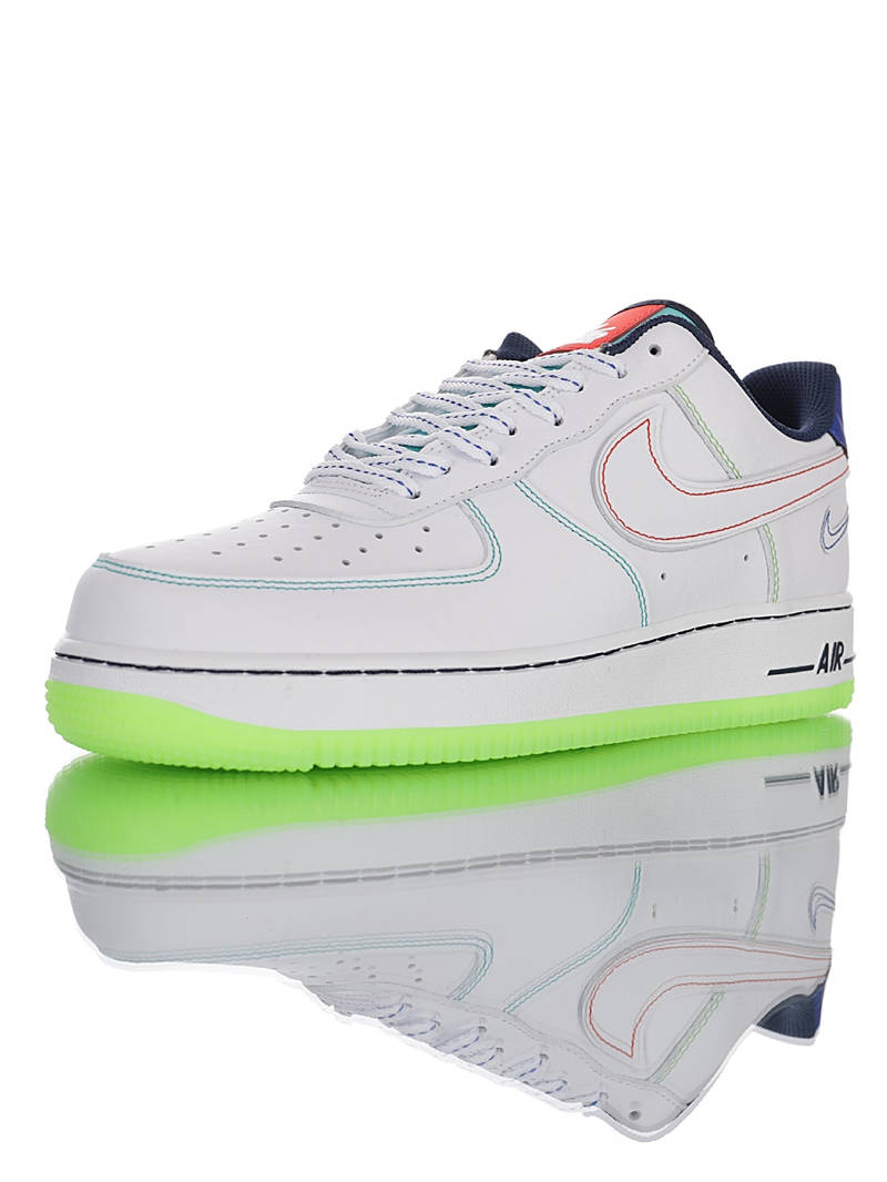 nike air force 1 - Blanco Azul Rojo