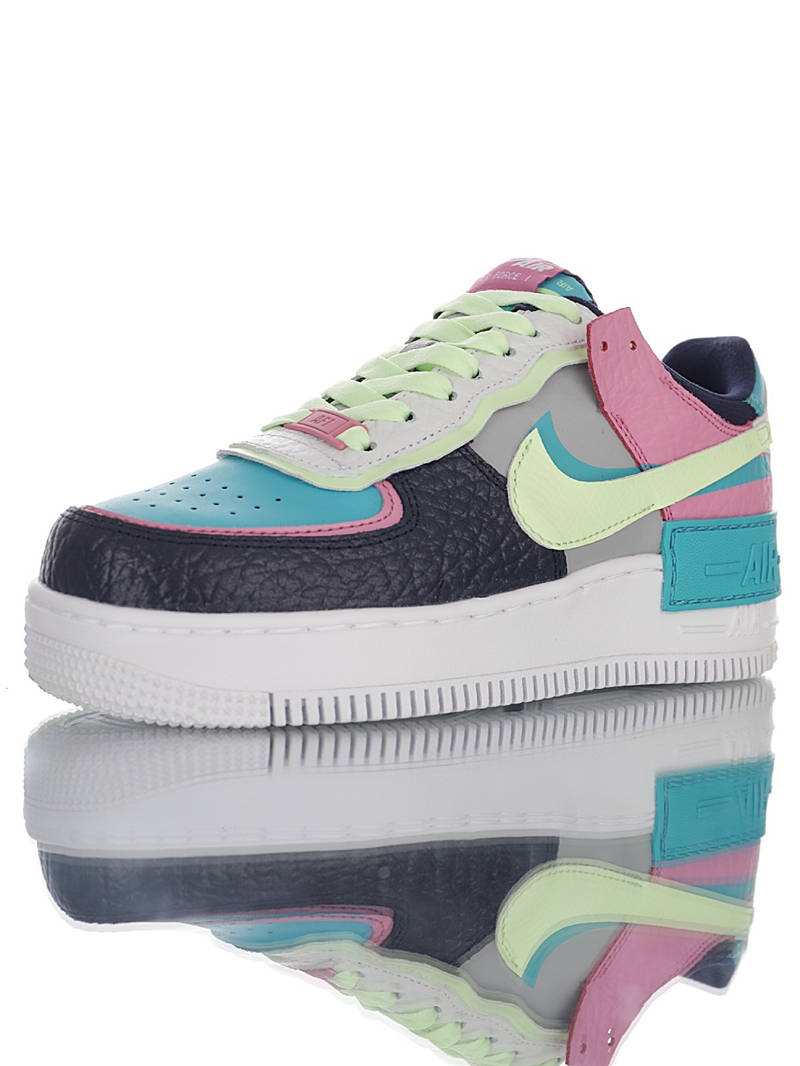 nike air force 1 - Azul Celeste Rosado Gris Verde