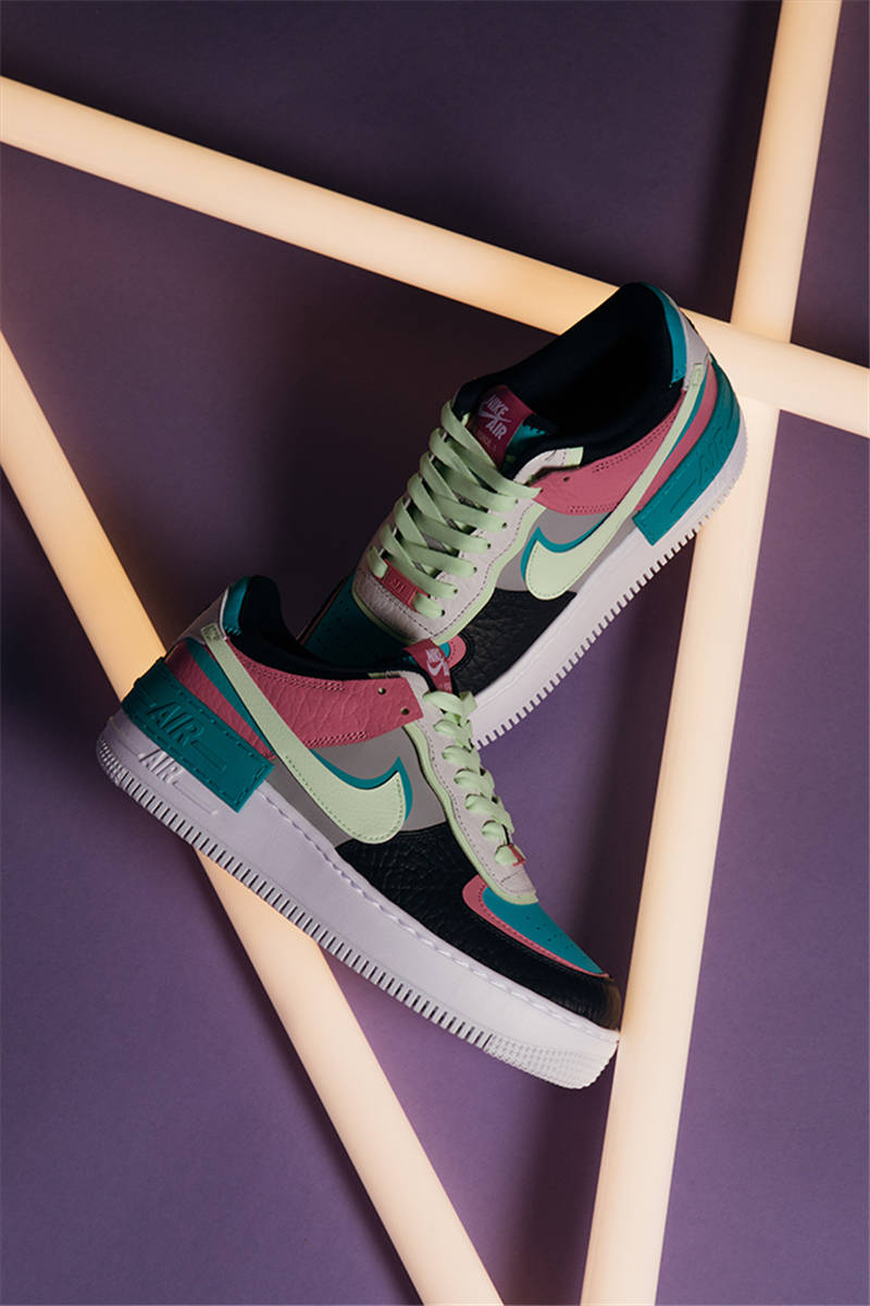 nike air force 1 - Azul Celeste Rosado Gris Verde