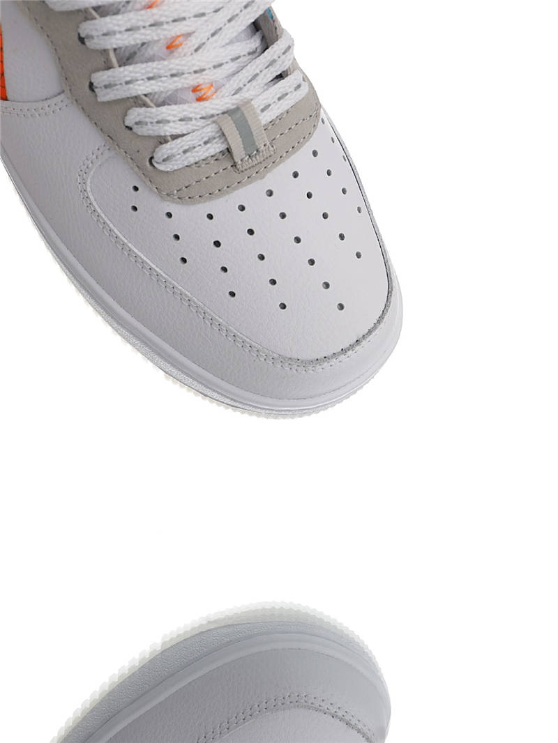 nike air force 1 - Blanco Gris Naranjo