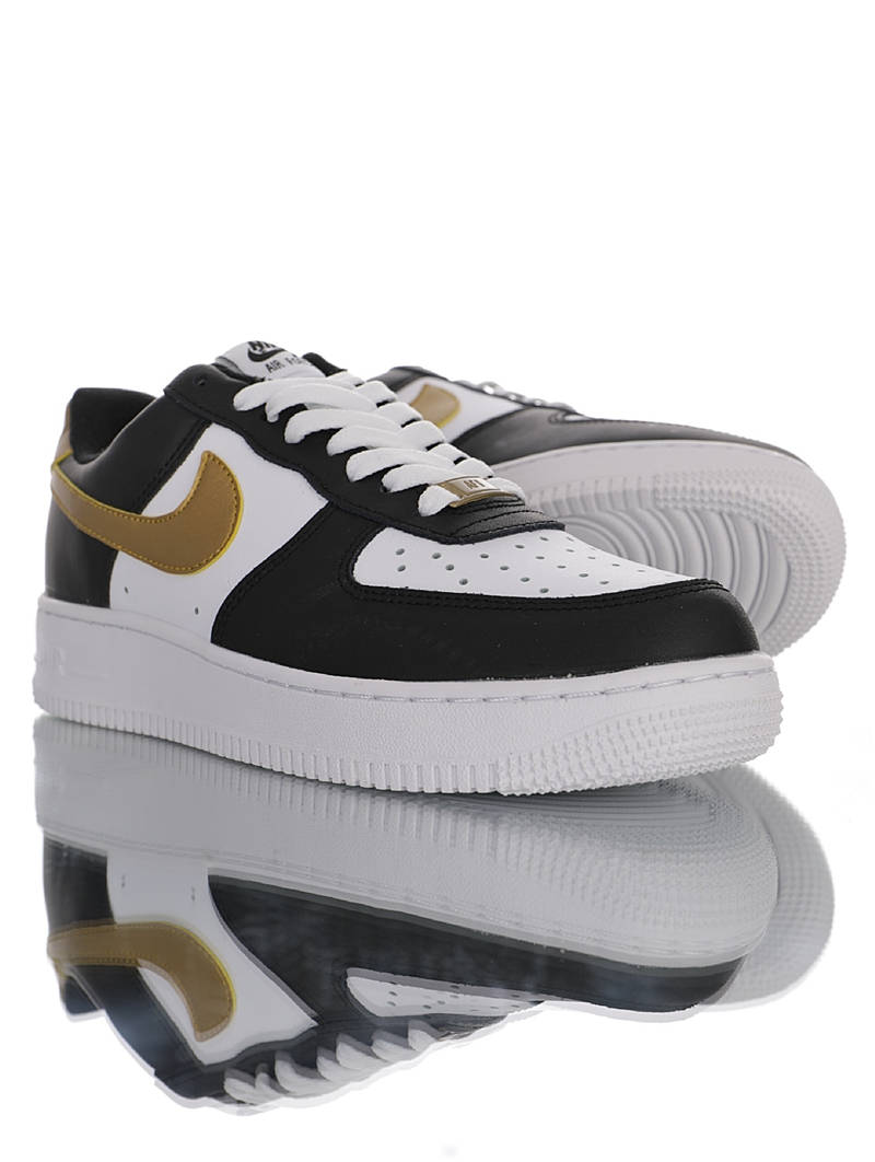 nike air force 1 - Blanco Negro Dorado