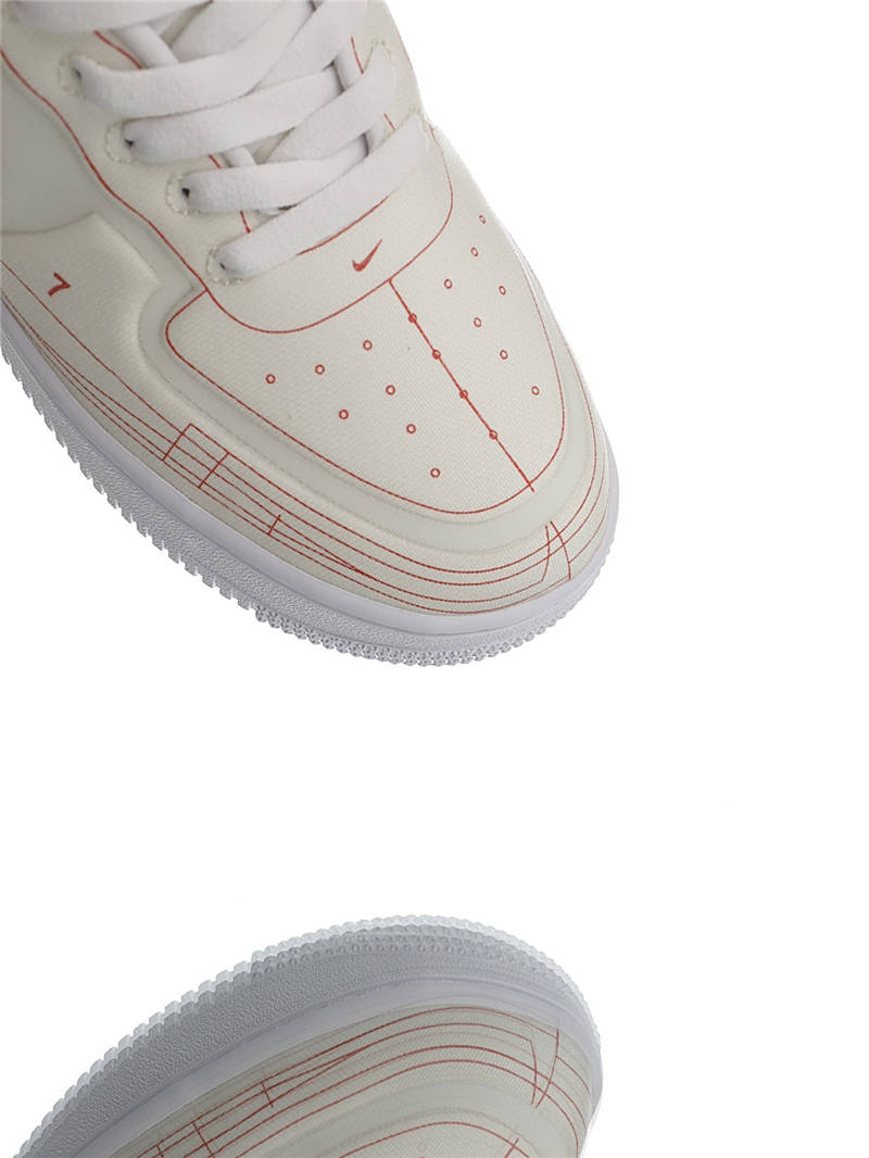 nike air force 1 - Blanco Naranjo