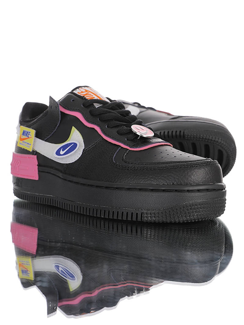 nike air force 1 - Negro Gris Rosado