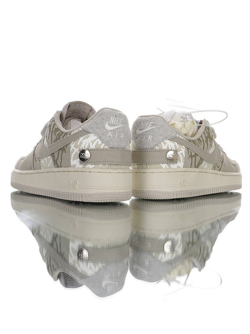 nike air force 1 - Gris Blanco Dorado