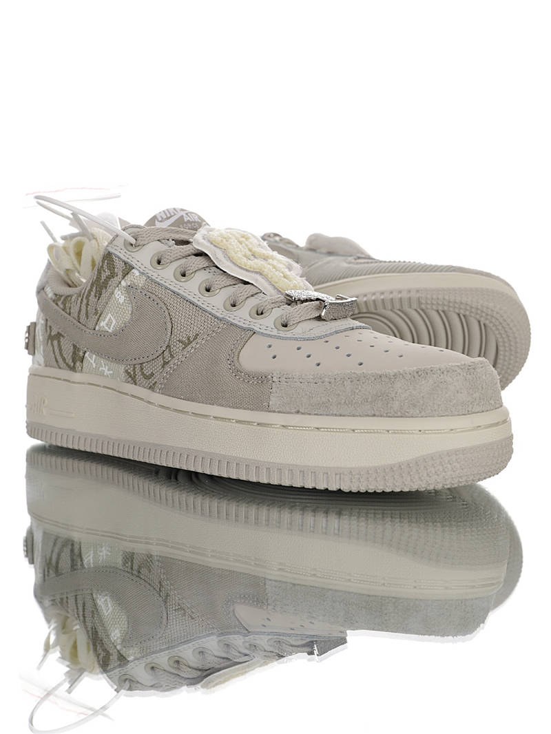 nike air force 1 - Gris Blanco Dorado