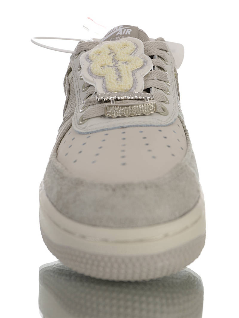nike air force 1 - Gris Blanco Dorado