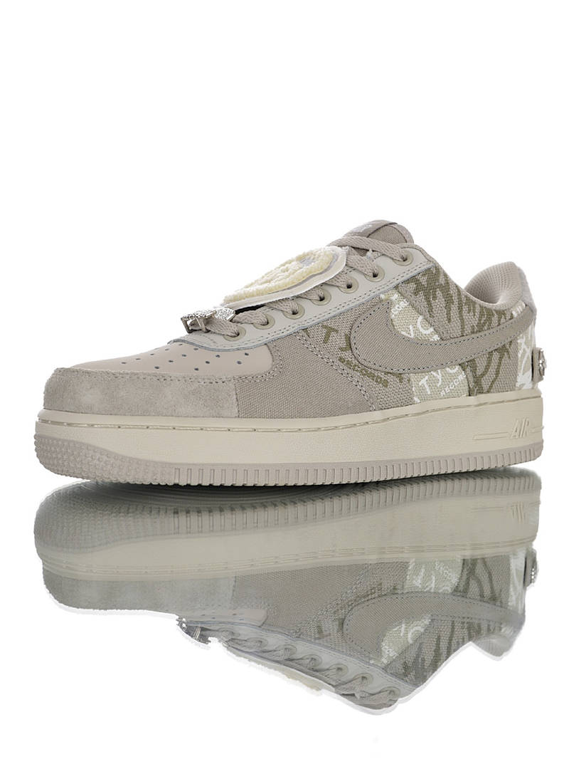 nike air force 1 - Gris Blanco Dorado