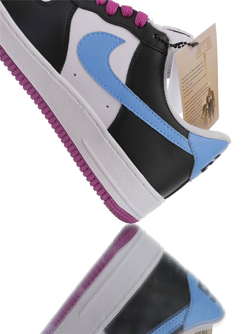 nike air force 1 - Blanco Negro Celeste Morado