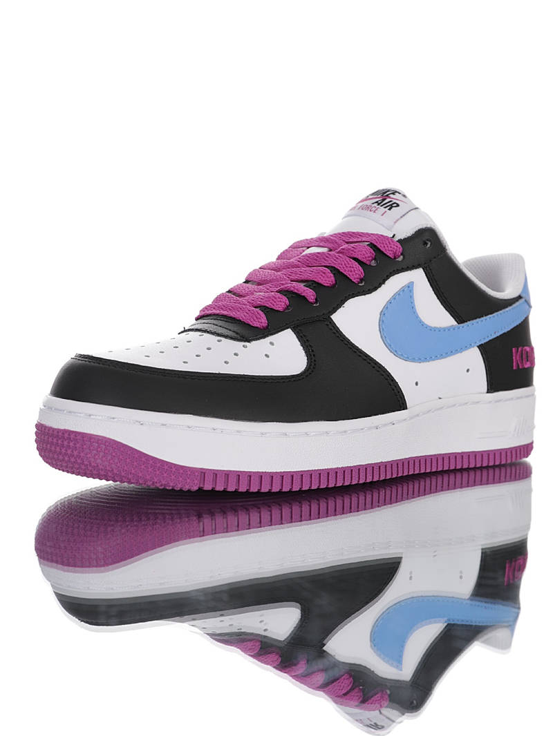 nike air force 1 - Blanco Negro Celeste Morado
