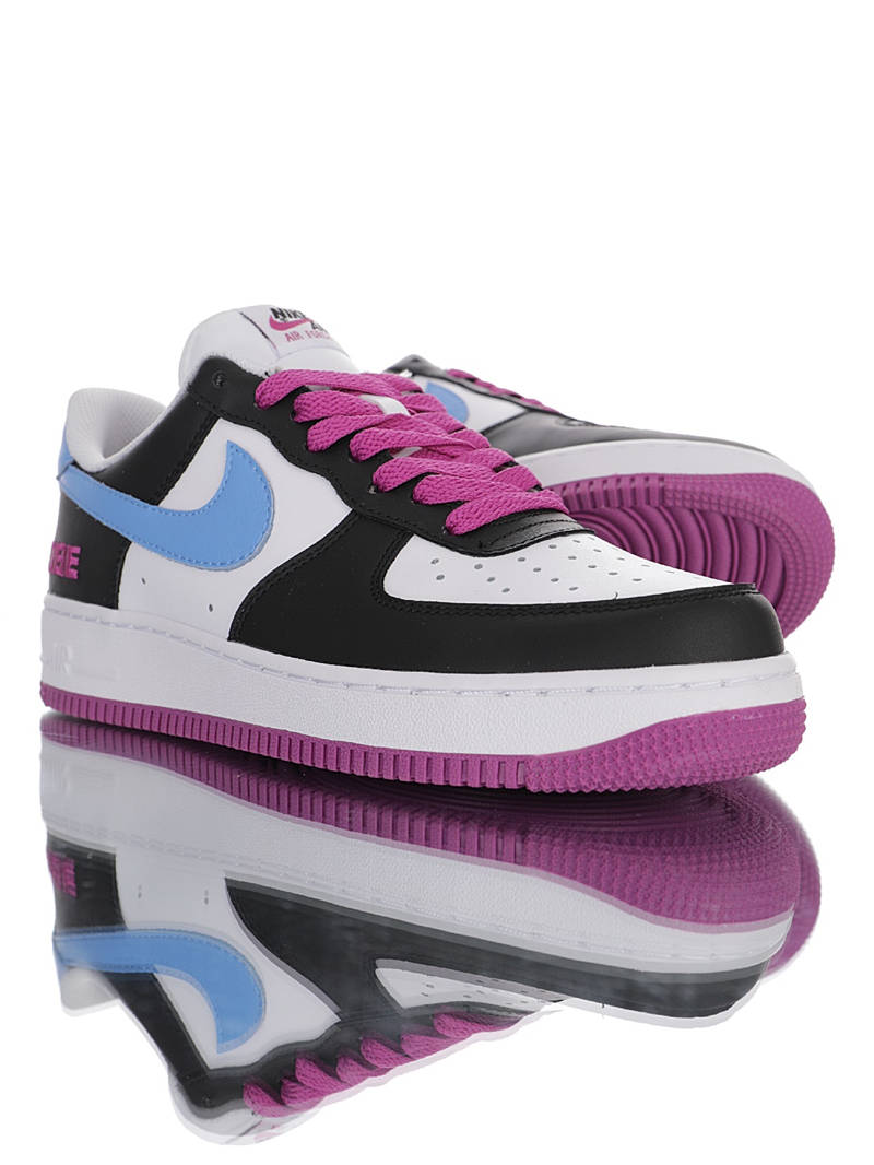 nike air force 1 - Blanco Negro Celeste Morado