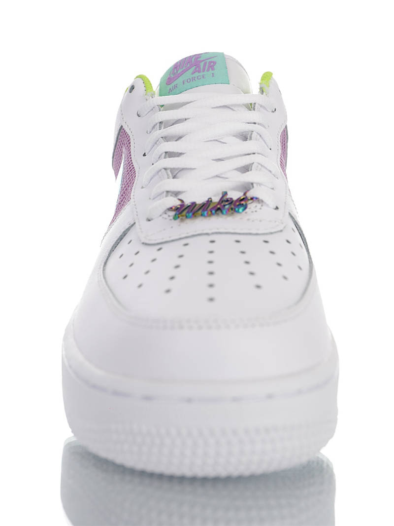 nike air force 1 - Blanco Rosado Verde Arcoiris