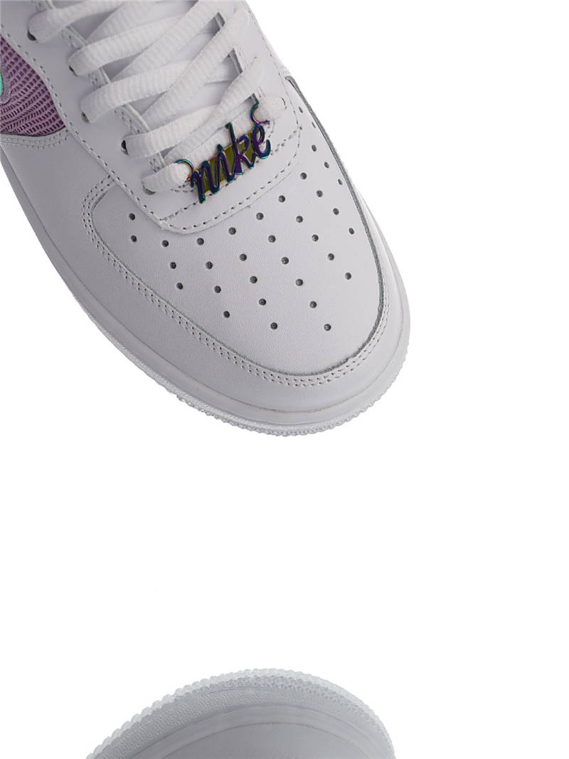 nike air force 1 - Blanco Rosado Verde Arcoiris