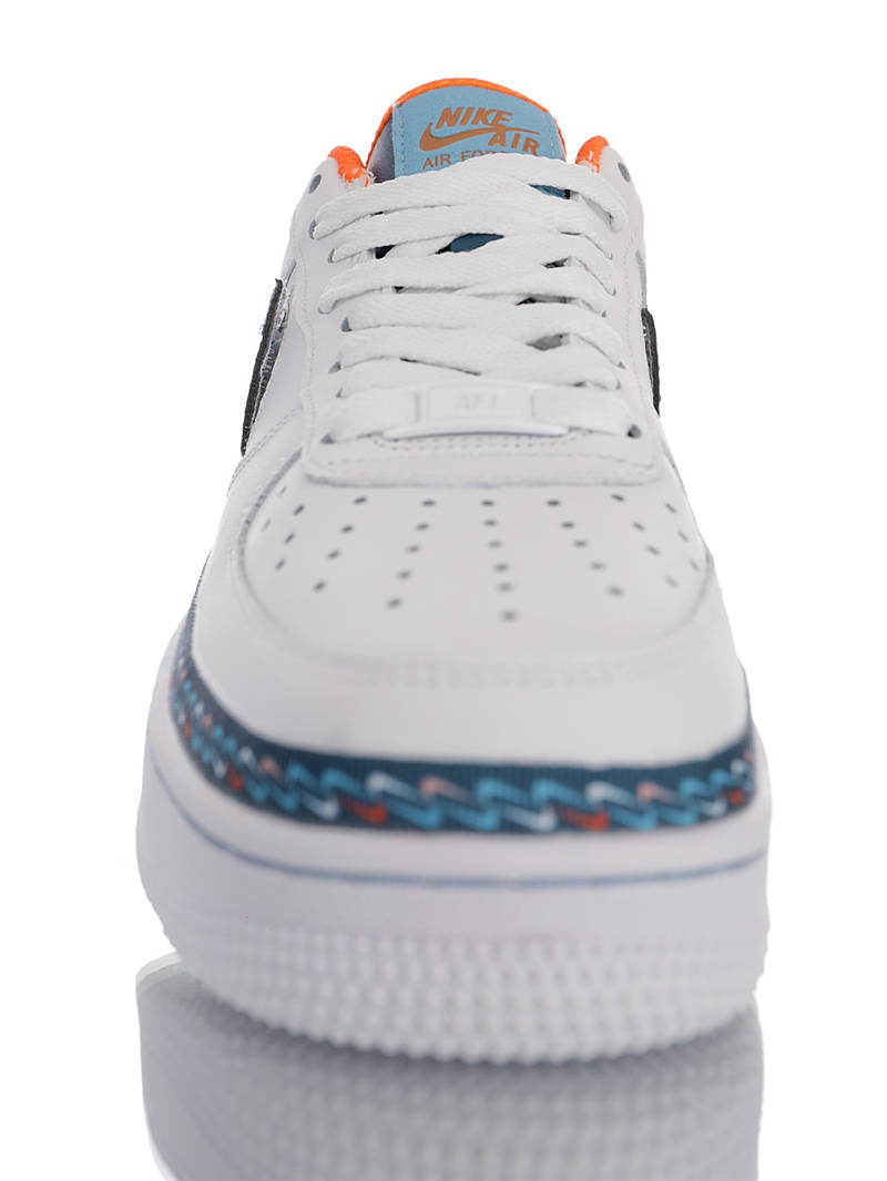 nike air force 1 - Blanco Azul Naranjo