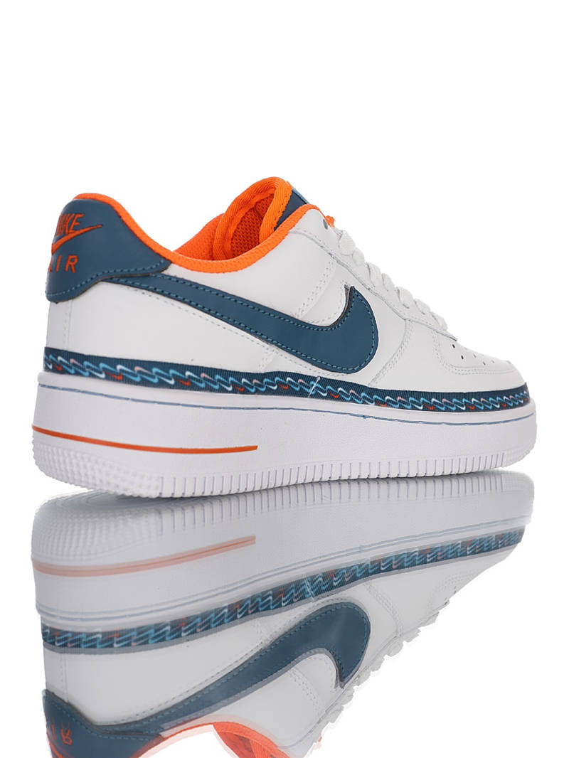 nike air force 1 - Blanco Azul Naranjo
