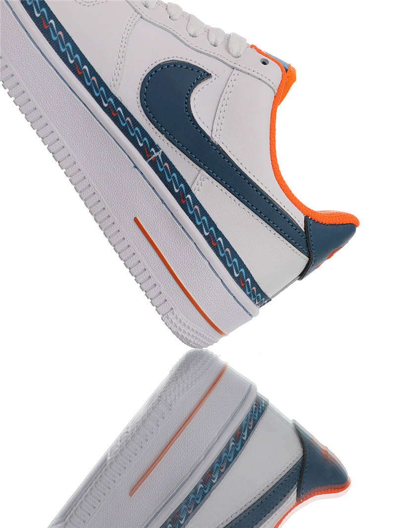 nike air force 1 - Blanco Azul Naranjo