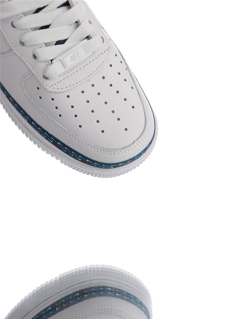 nike air force 1 - Blanco Azul Naranjo